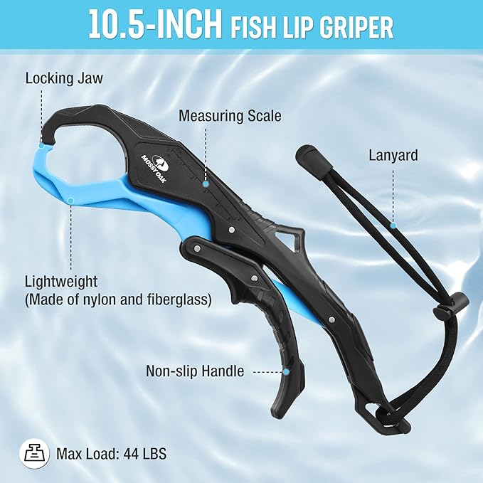 Mossy Oak Fishing Tools Kit- Fishing Plier, Fish Lip Gripper, Multifunctional Fishing Hook Remover with Lanyards Sheath, Saltwater Resistant Fishing Accessories & Equipment, Fishing Gifts for Men