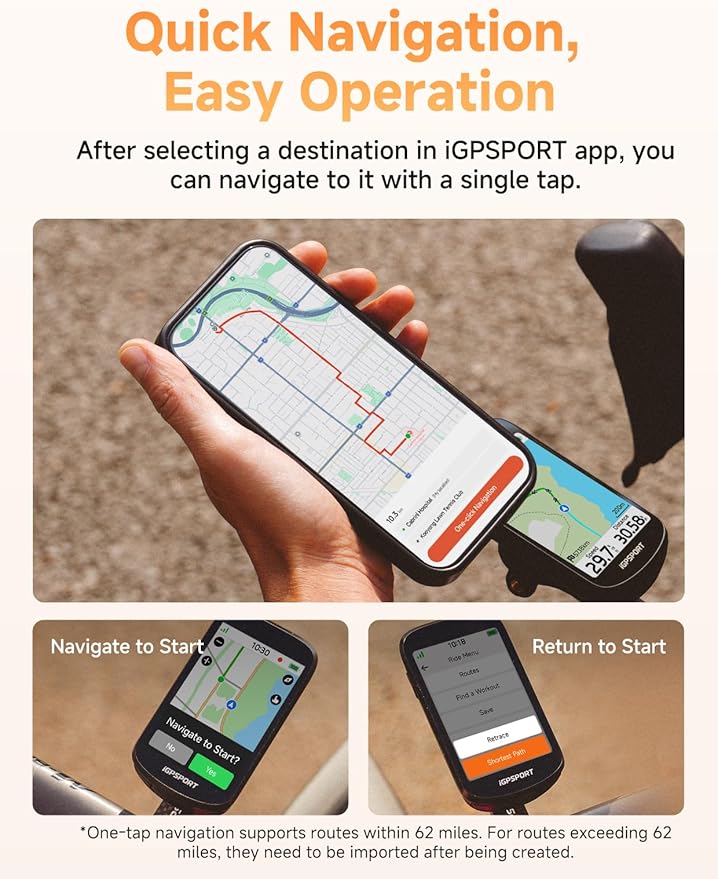 iGPSPORT BSC500 GPS Bike Computer, 3.3'' Touchscreen MAP & Voice Navigation Ebike Mode Climb Training Function