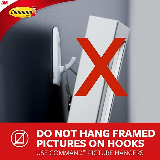 Command Large Modern Reflections Metal Hook, Brushed Nickel, 1-Hook, 2-Strips, Decorate Damage-Free