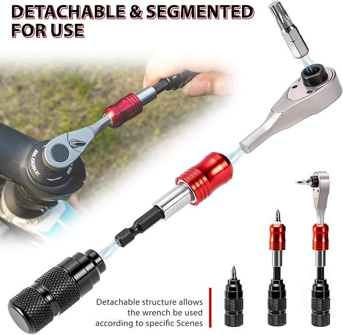 Bike Repair Tool Kit with 10 Magnetic Bits - Alloy Multitool for Bicycle, MTB, Road Cycling - Portable Multifunction Tool Set in One Safety Kit