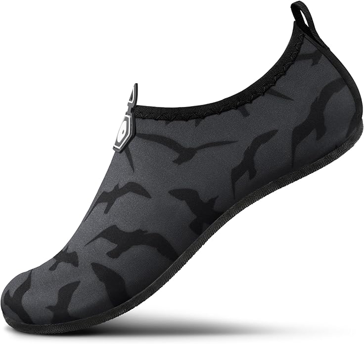 SEEKWAY Water Shoes Women Men Adult Quick-Dry Aqua Socks Barefoot Non Slip for Beach Swim River Pool Lake surf Black SK002(U)