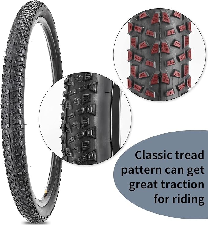 2 Pack Bike Tire 24 26 27.5 X 1.95 27.5 29 X 2.125 Inch Folding Replacement Bike Tire with Tire Levers Foldable Bead Wire Bicycle Tire for Mountain Bike