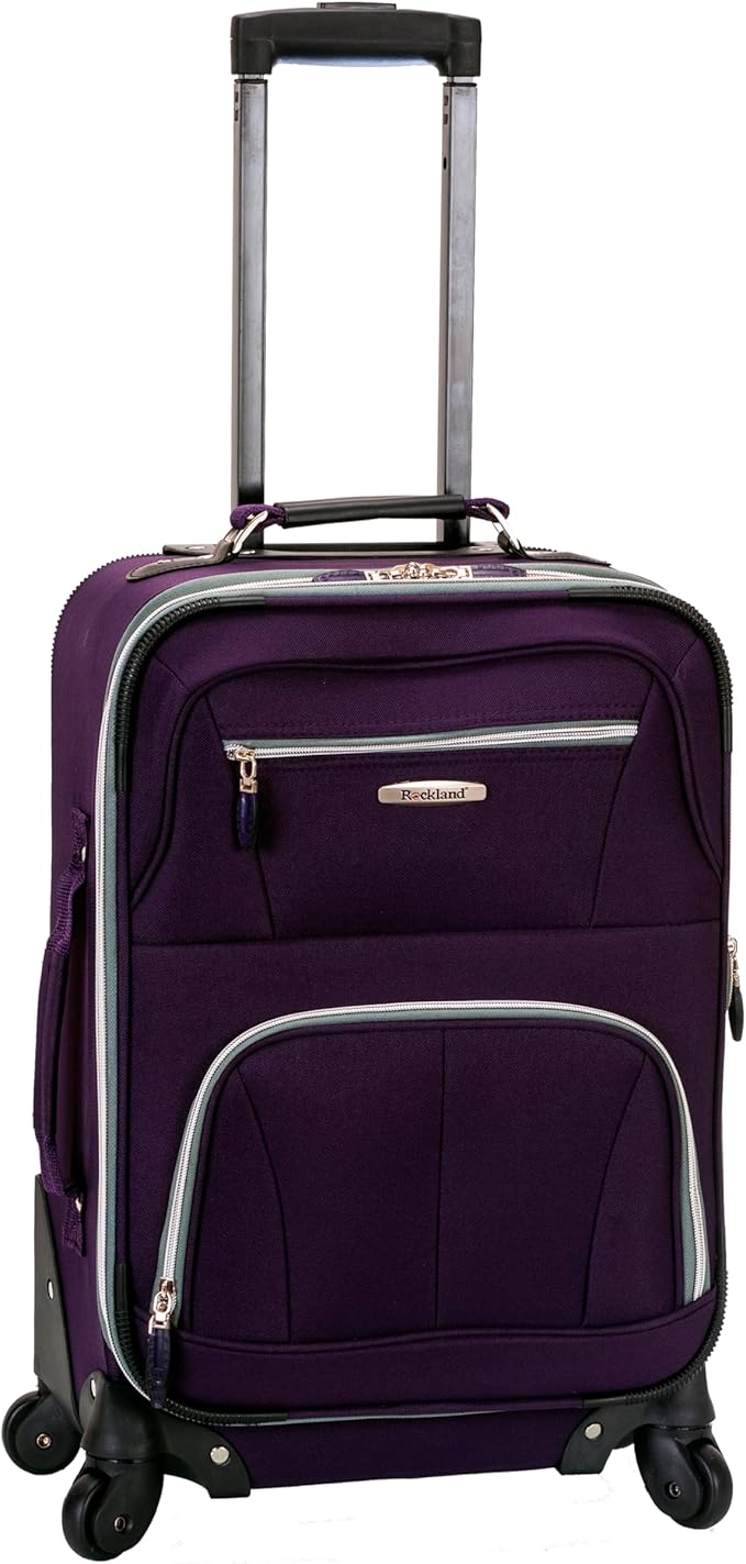 Rockland Pasadena ソフトサイド スピナー車輪付き荷物、パープル、機内持ち込み可能 20インチ (F2281-PURPLE)