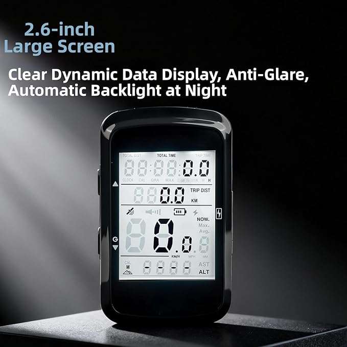 Bike Computer GPS Bicycle Speedometer Odometer with Automatic Backlight Waterproof and Long Battery Life