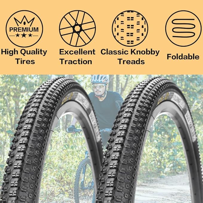 27.5 X 1.95 Inch Folding Bike Tires with 3mm Anti Puncture Proof Protection for Mountain Bicycles