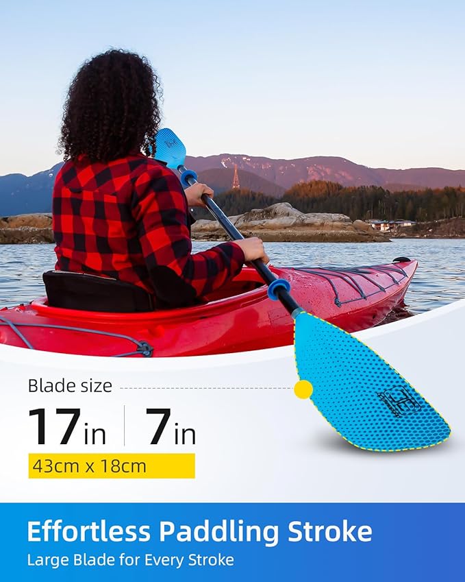 OCEANBROAD カヤックパドル 86インチ/218cm、90.5インチ/230cm アルミシャフト 2ピースフロータブルカヤックオール カヤック、カヌー、ボート用