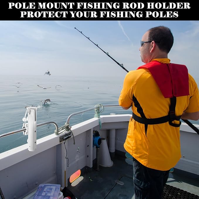 Pole Mount Fishing Rod Holders for Bike Rack Rotatable Fishing Chair Pole Holders with Clamp for Boat Bicycle Motorcycle Kayak Cart