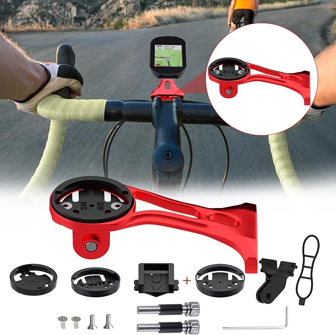 Out Front Bike Computer Mount - Lightweight GPS and Action Camera Compatible Mount for Garmin, Wahoo, Bryton, Cateye - Ideal 32mm Handlebar Accessory for Mountain, Road, and Gravel Bikes