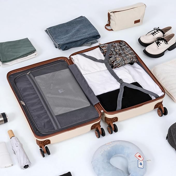 5 Piece Luggage Sets with Spinner Wheels, Hardshell ABS Suitcase Set with Tsa Lock, Lightweight Hardside Waterproof Travel Suitcases for Men Women, MintGreen (20"/24"/28")
