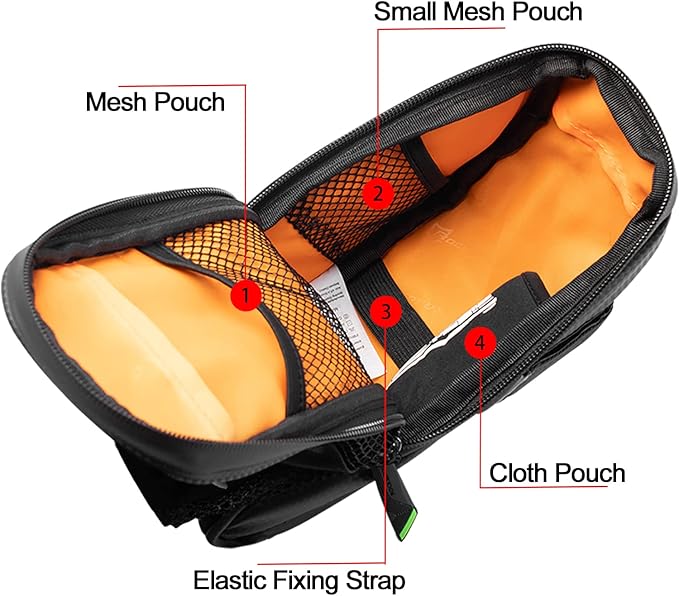 ROCKBROS Bike Saddle Bags with Water Bottle Pouch Waterproof Bike Bags Under Seat Pack for Mountain Road Saddle Bag Bicycles Storage Bag