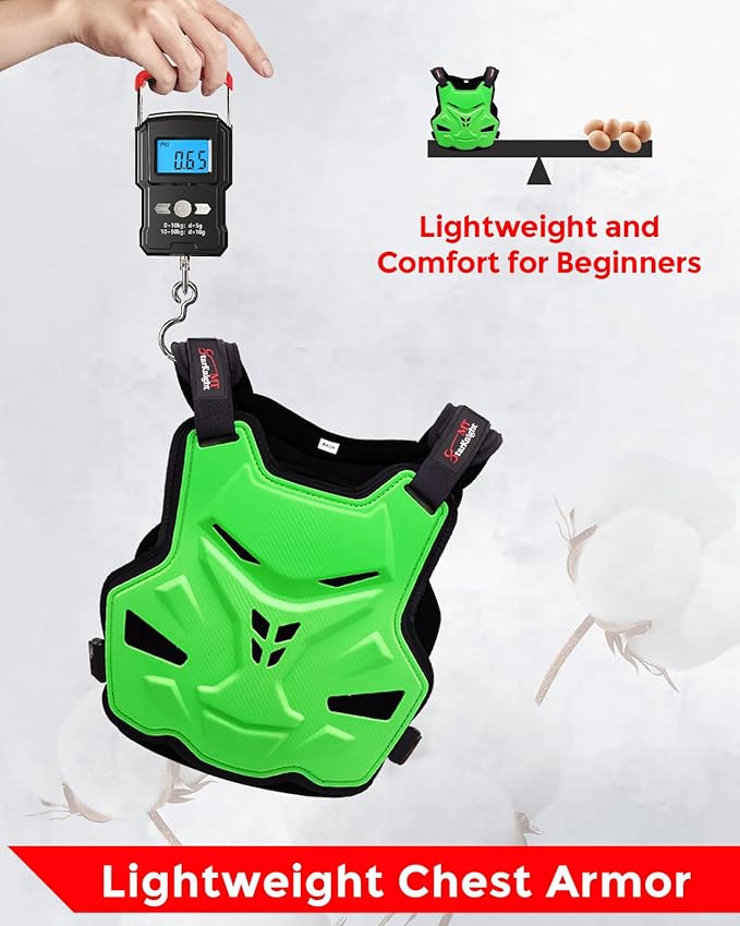 StarknightMT Motorcycle Chest Armor Lightweight Adult Men Motocross Chest Protector, Adjustable Body Armor Vest for Motocross Riding Road Racing Cycling Skiing Skating Easy-wear Chest Guard