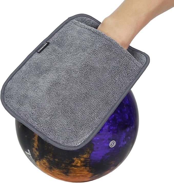 ボウリングタオル シャミーパッド、着用可能なボウリングボールタオルグローブ、イージー、ジェントル、ディープクリーニング用の両面マイクロファイバーボウリングラグ - 男女兼用ボウリングアクセサリー