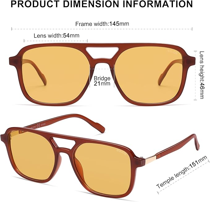 SOJOS Retro Aviator Sunglasses for Women Men,Trendy Rectangle Womens Mens Shades Sun Glasses SJ2202