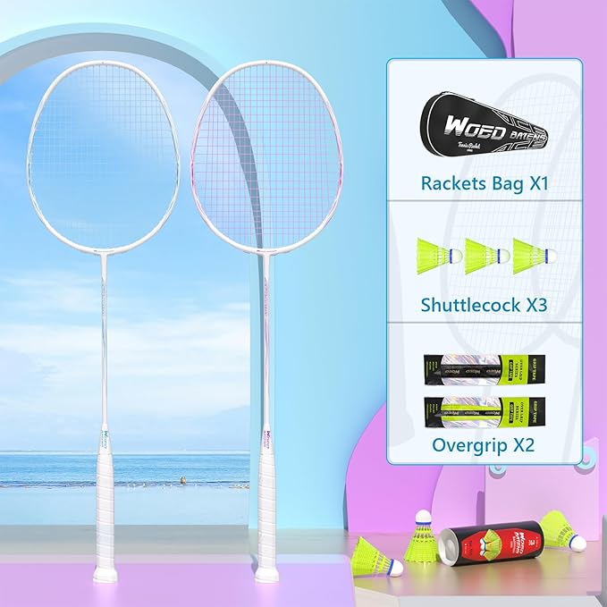 Professional Carbon Fiber Badminton Rackets Badminton Racquet for Backyards Gym