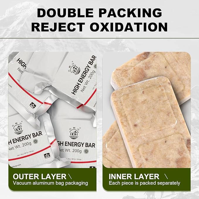 Emergency Food Ration Bars - Waterproof Metal Storage Box Packing, Metal Ammo Can, Long Shelf Life Emergency Food Supplies, 9 Days Food Rations Supply for Outdoor Camping Hiking Snowstorm,12 Count