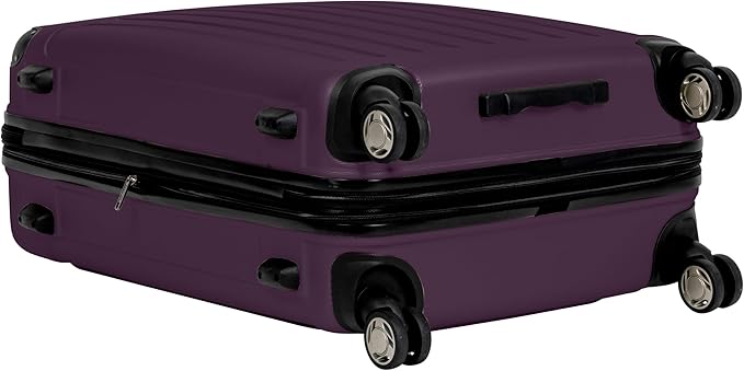 Kenneth Cole REACTION Renegade Luggage Expandable 8-Wheel Spinner Lightweight Hardside Suitcase, Midnight Plum, 24-Inch Checked