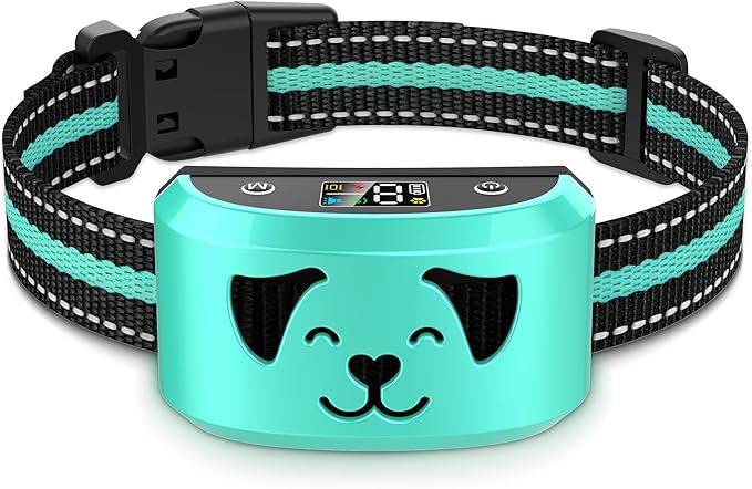 Anti Barking Collar for Large Medium Dogs 15-120 lbs, No-Bark Dog Collars Vibration Stop Barking Deterrent Beep Device, Adjustable Sensitivity Rechargeable Small Dog Training Collar, Tiffany