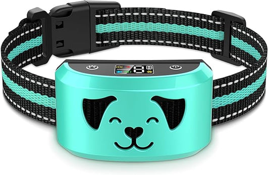 Anti Barking Collar for Large Medium Dogs 15-120 lbs, No-Bark Dog Collars Vibration Stop Barking Deterrent Beep Device, Adjustable Sensitivity Rechargeable Small Dog Training Collar, Tiffany
