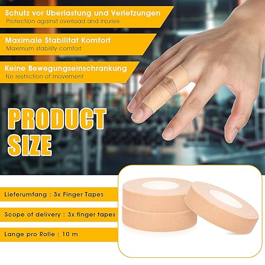 COMNICO Extra Strong White Athletic Tape - 32-feet for Fingers, Feet, Outdoor Sports, Climbing, Football