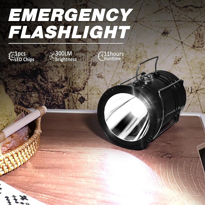 DIBMS ソーラーキャンプランタン、折りたたみ式LEDソーラーUSB充電式ランタン懐中電灯、キャンプ・ハリケーン・停電時、屋内外での緊急吊り下げライト