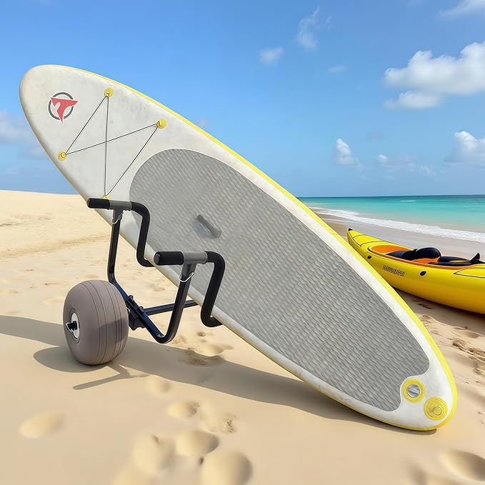 Kayak Cart, Detachable Kayak Dolly Cart Paddle Board Cart with 11" Balloon Wheels for All Terrain