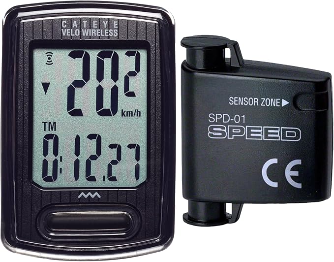 CATEYE Velo Wireless Bike Computer – Analog Wireless Cyclocomputer, Speedometer & Odometer, Calorie Tracking, Zip-Tie Mount, Auto Start/Stop, Programmable Odometer, Easy Setup for All Bikes