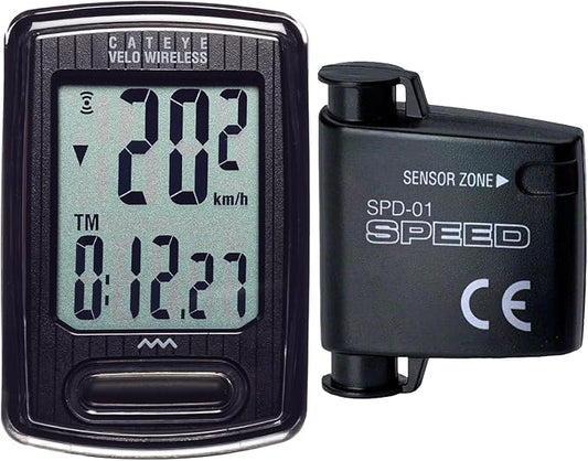CATEYE Velo Wireless Bike Computer – Analog Wireless Cyclocomputer, Speedometer & Odometer, Calorie Tracking, Zip-Tie Mount, Auto Start/Stop, Programmable Odometer, Easy Setup for All Bikes