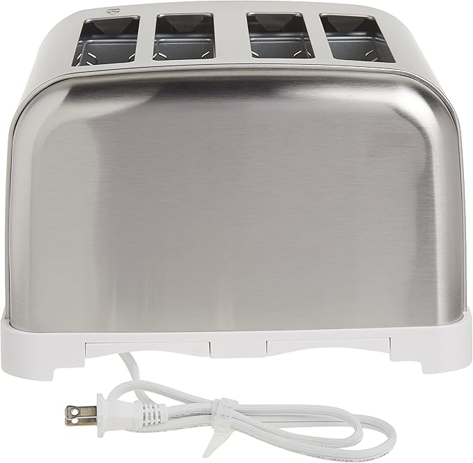 Cuisinart CPT-180WP1 4スライス メタルクラシックトースター、ホワイト/ステンレススチール