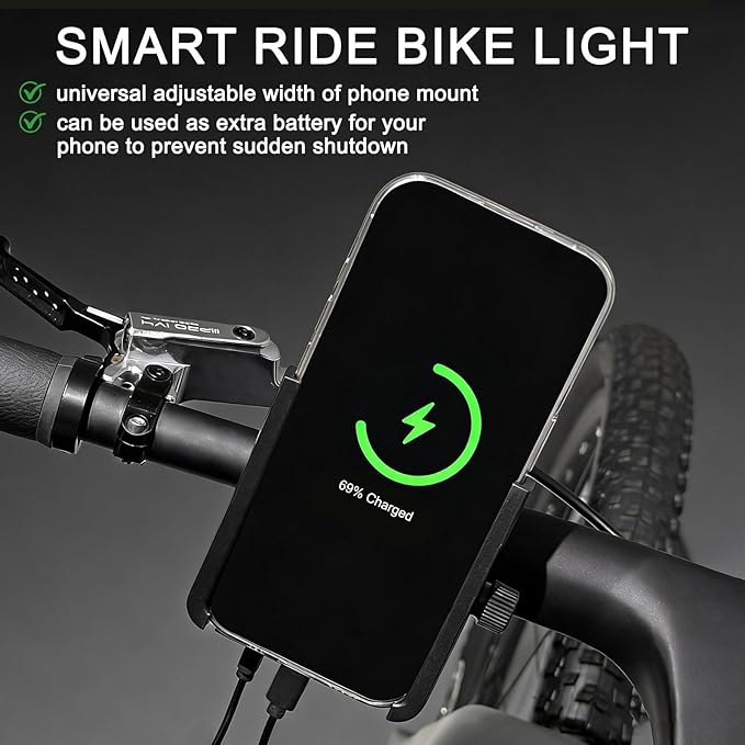 Bike Lights, 17 LED 4800 Lumen Bicycle Light with 4 Modes, 10000mAh USB Rechargeable Bike Light, Bike Headlight with Digital Power Display, Wide Beam Bike Lights for Night Riding