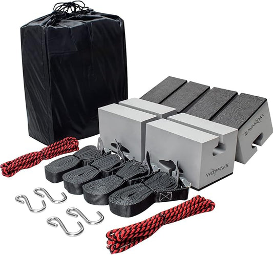 WOOWAVE Canoe Carrier Deluxe Carrier Kit Universal Soft Standard Foam Block for Roof Racks Car-Top Replacement with Tie-Downs, 6 inches
