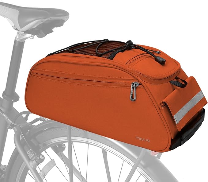 MOSISO Bike Rack Bag, Waterproof Bicycle Trunk Pannier Rear Seat Pouch Cycling Bike Carrier Backseat Storage Luggage Saddle Shoulder Bag