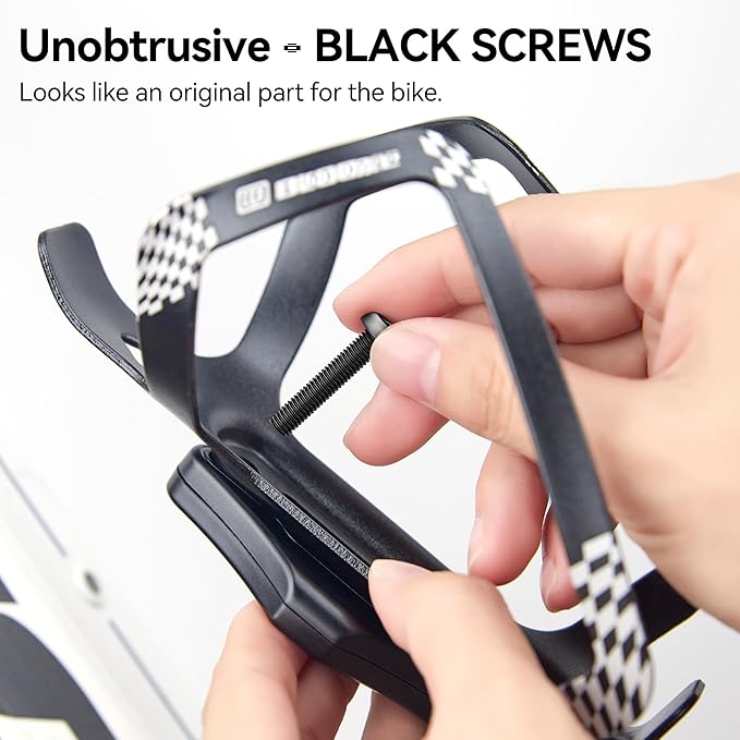 CITYWAY Waterproof Bike Mount for AirTag, Hidden Under Bottle Cage | M5 Black Security Screws | Light Weight, Inconspicuous Security (Black)