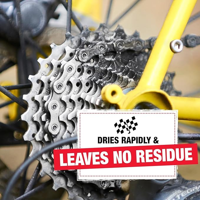 Finish Line Speed Bike Degreaser – Powerful Dry Formula for Bicycle Chains, Gears, and Disc Brakes, Turbo Spray Cleans Fast, Evaporates with No Residue, 18 oz
