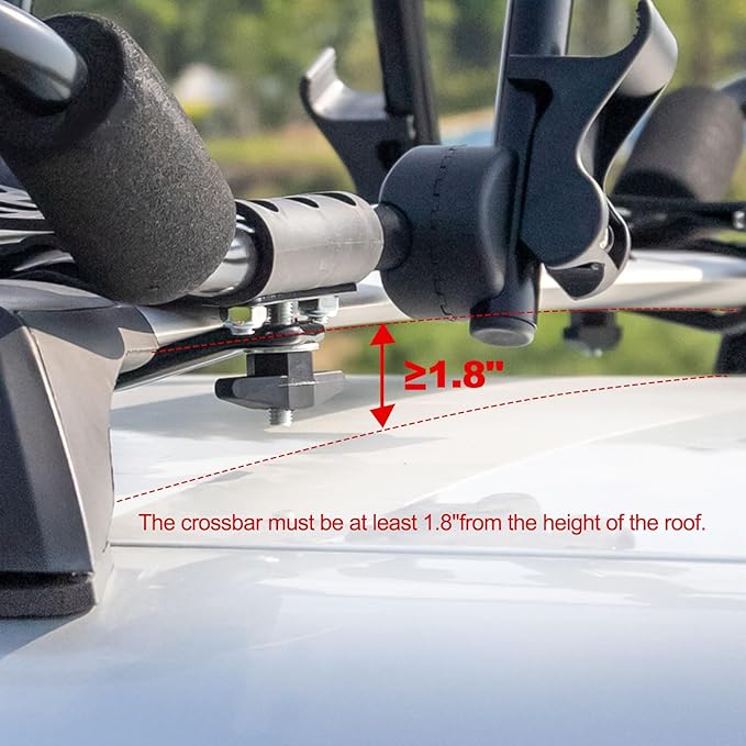 Folding Kayak Roof Rack for Car Holds 2 Kayaks - Kayak J Bar for Canoe, Surf Board, SUP - J Kayak Carrier Mount on Rooftop Crossbar with 4 Tie Down Straps, Fits SUVs, Trucks, Jeeps