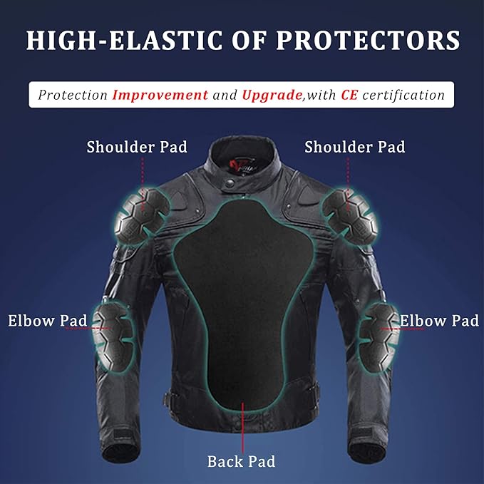 Motorcycle Jacket Motorbike Riding Jacket Windproof Motorcycle Full Body Protective Gear Armor Autumn Winter Moto Clothing XXL