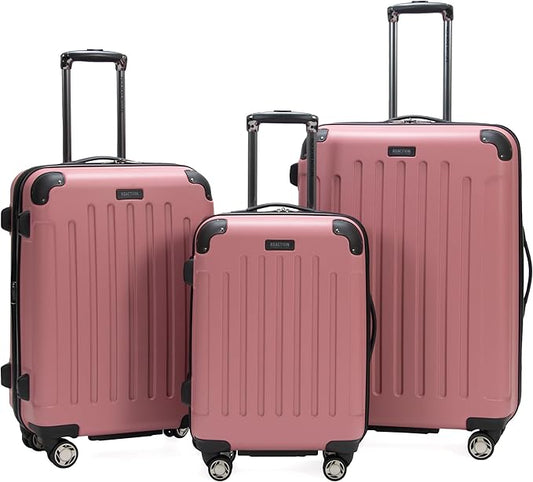 Kenneth Cole REACTION Renegade Luggage Expandable 8-Wheel Spinner Lightweight Hardside Suitcase, Peony, 3-Piece Set (20"/24"/28")