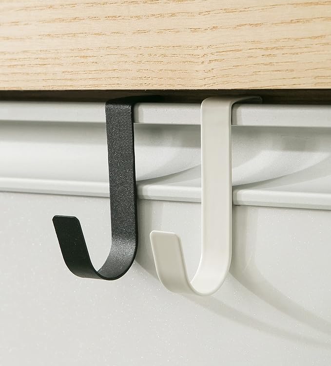 eywlwaar Over The Cabinet Door Single Hooks 10 Pack (10P-Black)