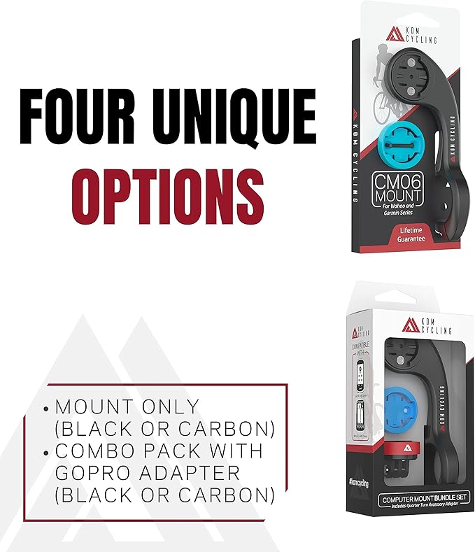 KOM Cycling CM06 Quick Release GoPro Computer Mount for Wahoo and Garmin Bike Computers (Bike Mount Compatible with Edge 1050, Wahoo Ace and Others) 1050 Bike Mount Compatible with GoPro Accessories