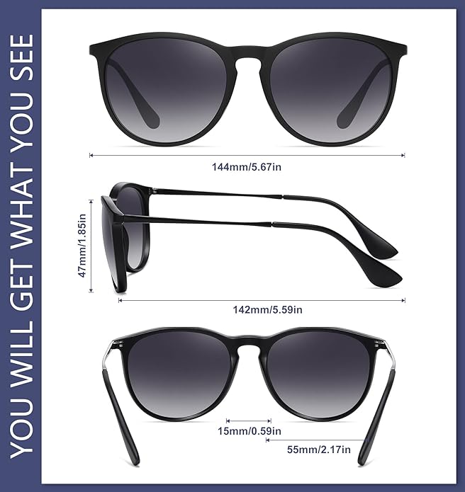 WOWSUN Retro Polarized Sunglasses Womens 2026 Trendy Round Classic Glasses