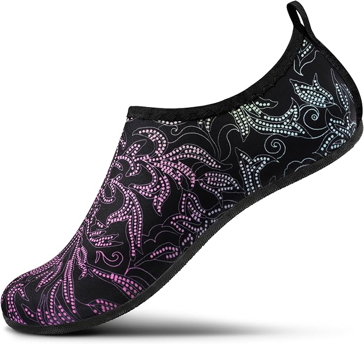 SEEKWAY Water Shoes Women Men Adult Quick-Dry Aqua Socks Barefoot Non Slip for Beach Swim River Pool Lake surf Black SK002(U)