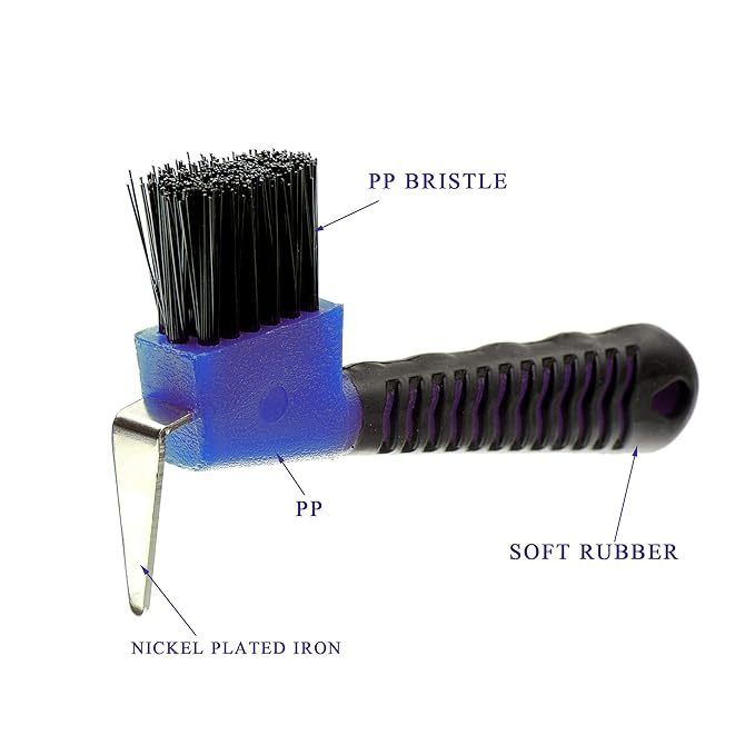 BOTH WINNERS Horse Hoof Pick Brush with Soft Touch Handle (Royal Blue)