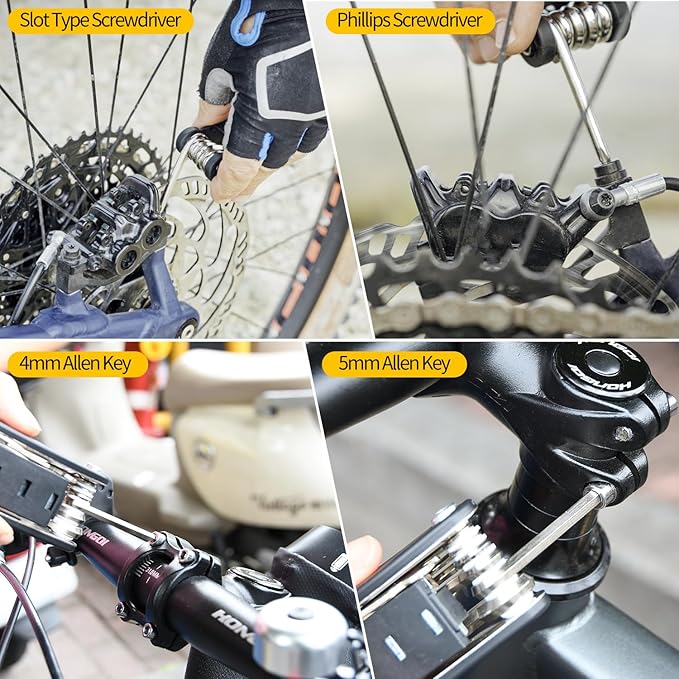 PXZBLG Bike Repair Kit, Bike Tire Repair Tool Kit, Including 16-in-1 Bike Multitool, Bicycle Tire Repair Accessories, Used for Mountain Bike and Road Bike