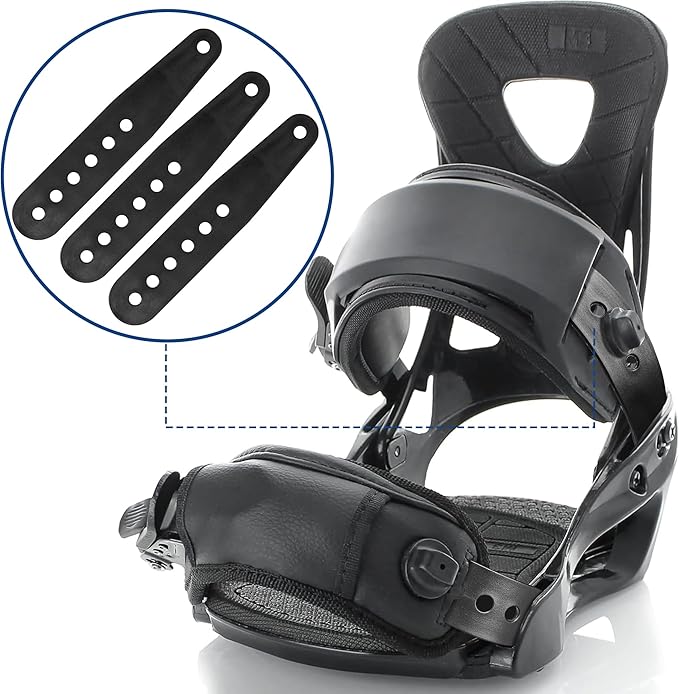 6 Pcs Snowboard Binding Tongue Hole Straps-6.1" x 1.1" Snowboard Binding Toe Slider Straps-Snowboard Ankle Ladder Strap Binding for Ski Strap-in Binding Replacement Accessories