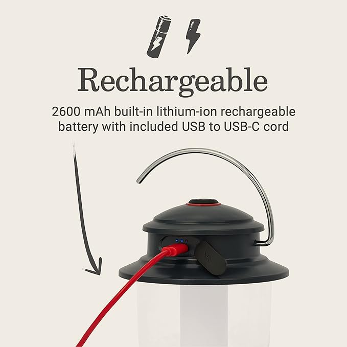 コールマン クラシック充電式800L LEDランタン、耐衝撃・防水ランタン、カラビナハンドル＆充電ポート付き、キャンプ、停電、緊急時などに最適