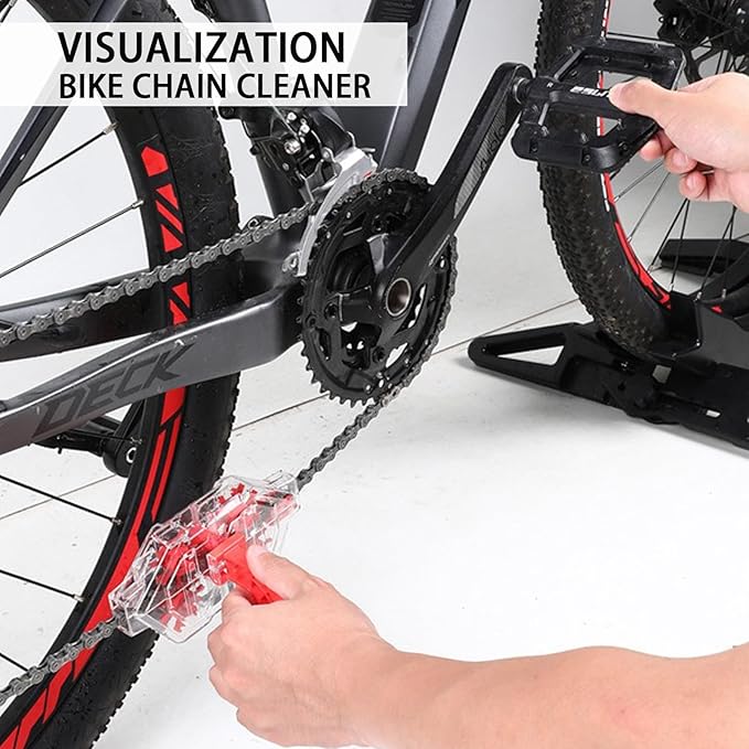 Senzz Bike Chain Cleaner Kit, Bicycle Chain Cleaning Brush Set with Gear Brush & Scrubber, Deep Clean Tool for Mountain, Road & BMX Bikes