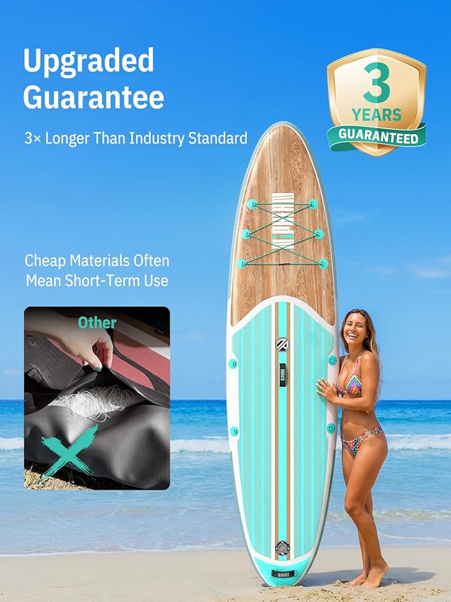Niphean Inflatable Stand Up Paddle Board with SUP Accessories, Anti-Slip EVA Deck, 10’6’’ Inflatable Paddle Boards for Adults & Youth of All Skill Levels