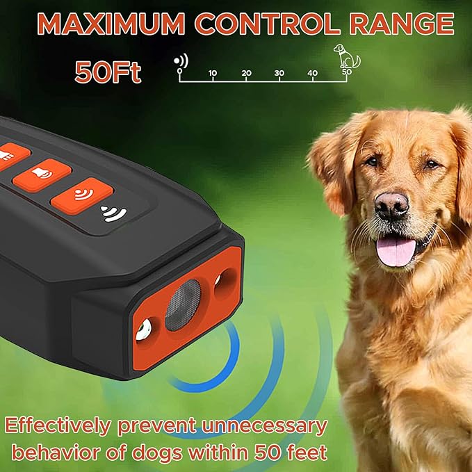 2026 Upgraded Anti Barking Device for Dogs, Ultrasonic Dog Bark Deterrent, Dog Bark Deterrent Devices, Best Anti-Barking Device, 3 Modes & LED Light Portable Indoor & Outdoor