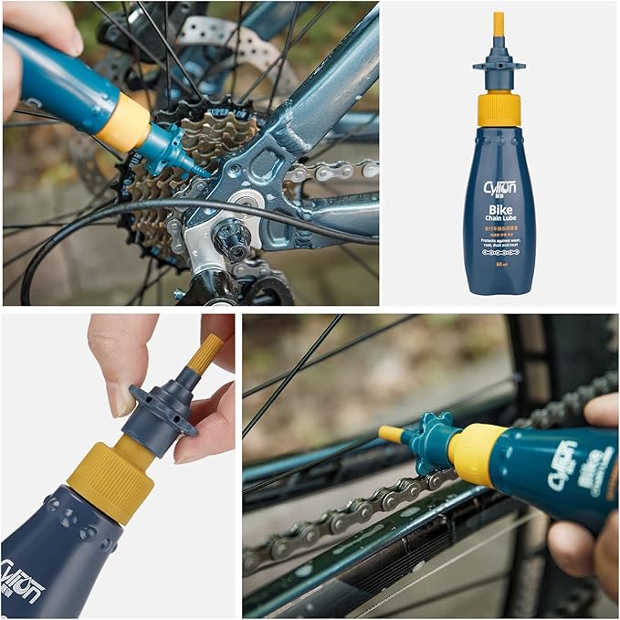 CXWXC Bike Cleaning Kit Including Bicycle Chain Scrubber, Bike Cleaner Brush Tool, Bicycle Chain Cleaning Agent,Chain Lube