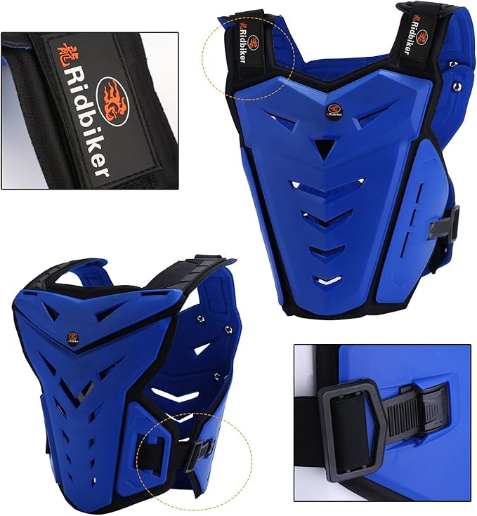 Motorcycle Body Armor Vest Dirt Bike Gear, Chest Protector Motocross Gear Motorcycle Chest Back Protector for Men Mountain Bike Protective Gear MTB Racing Off-Road