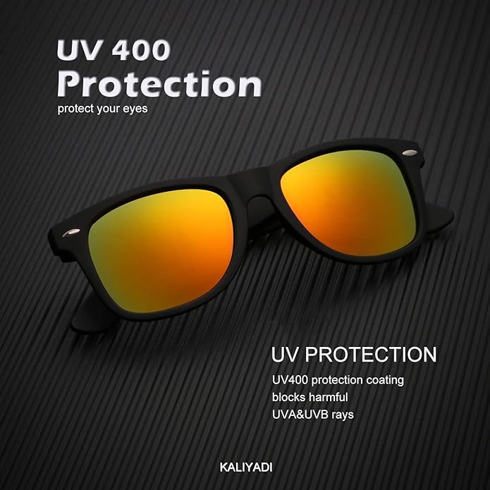 KALIYADI 偏光サングラス メンズ レディース マット仕上げ ミラーレンズ UVカット (3点セット)